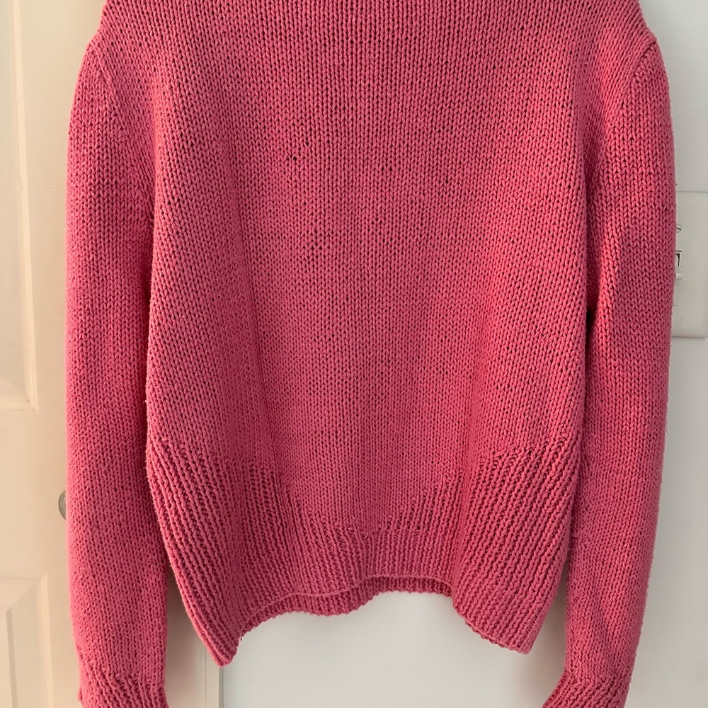 Vintage 80s HAND KNIT Pink Women's Sweater by the eagle’s eye Size L - Picture 2 of 9